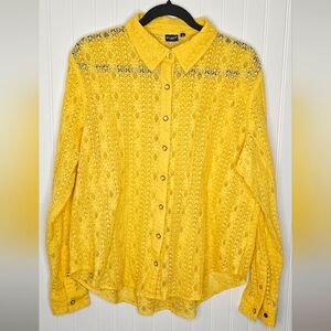 Cruel Denim Women’s Embroidered Western Lace Snap Long Sleeve Shirt - Size XXL